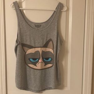 Grumpy Cat -Women’s Sleepwear PJ Tank Top-This Is My Happy Face-Size Large 12-14